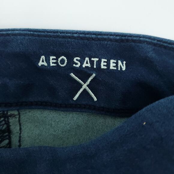 AEO American Eagle Super Super Stretch Extreme Sateen Jegging Dark Skinny 0R - Picture 8 of 12